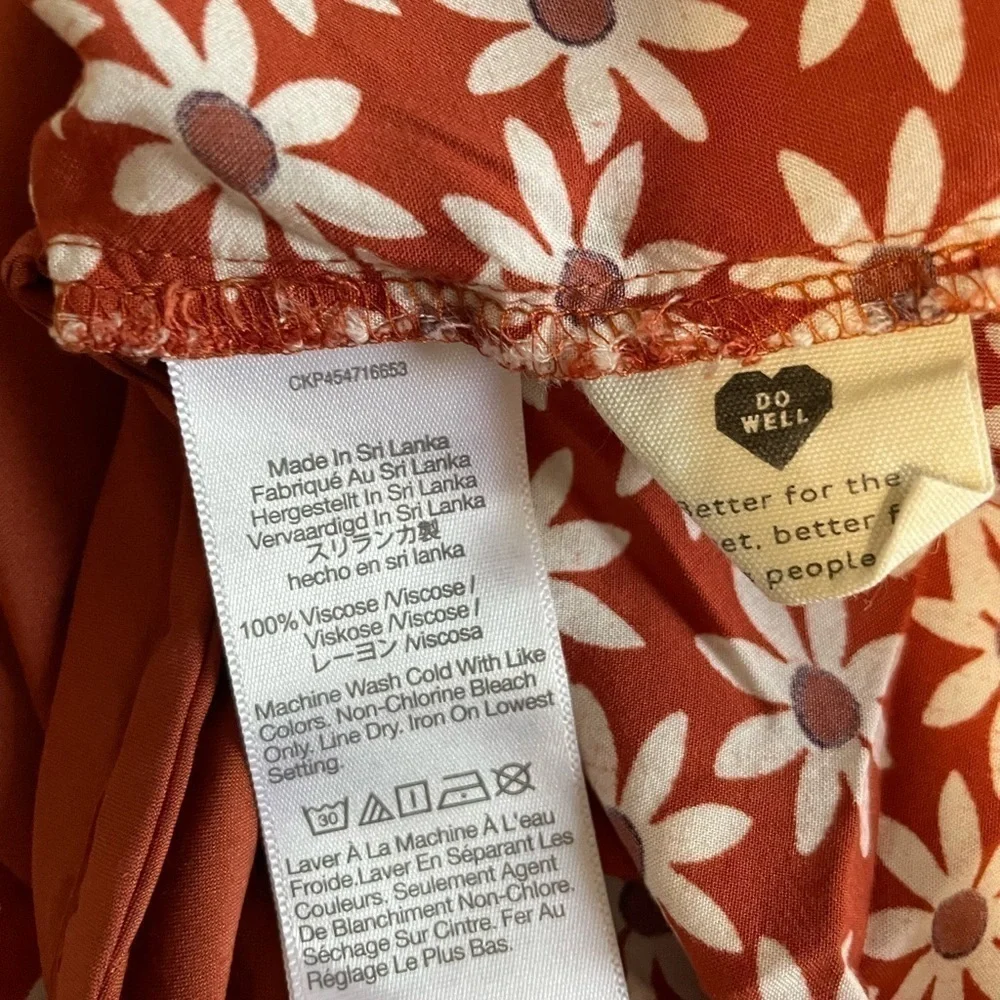 Madewell paperbag waist button down floral print flowy mini skirt. Size X-Small